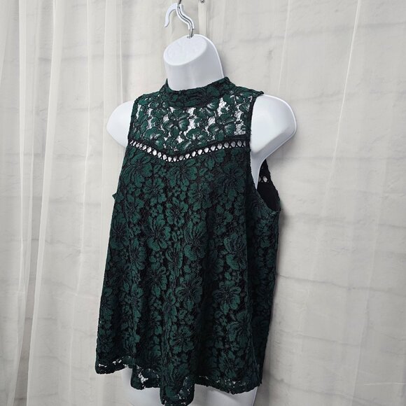 Carolina Belle Tank Green Lace Goth Whimsigoth Fairy Boho Floral M - Picture 4 of 11